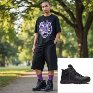 NWT Timberland Black Hiker Boots Timberland Mt. Maddsen Waterproof Mid  sz 8.5